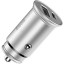 Автомобильное заряд. устр. Baseus Circular Metal 1USB/1C 30W CCALL-BS0S серебристое