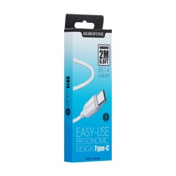 Usb Кабель-зарядка Type-C Borofone BX14 2м 3A силиконовый белый
