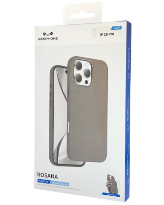 Накладка для i-Phone 16 Pro Keephone Rosana MagSnap серый