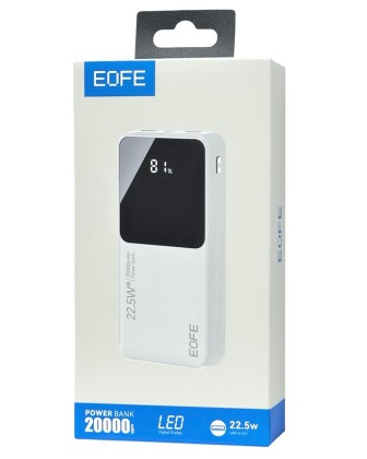 Powerbank EOFE G201 20000mAh 3A /22.5W 2USB/Type-C с дисплеем белый