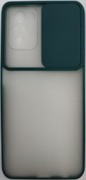 Накладка со шторкой камеры Redmi Note 10 4G матовая зеленая