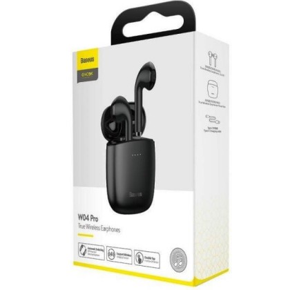 Мобильная Bluetooth-гарнитура TWS Baseus Encok W04 Pro BT5.0/37mAh (400mAh)/5ч (NGW04P-01) черная