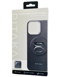 Накладка для i-Phone 16 Pro Max 6.9" Pitaka Ultra Slim case&grip 3 черно-серый