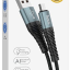 Usb Кабель-зарядка Micro Hoco X38 Cool 2.4A 0.25м в тканевой оплётке чёрный
