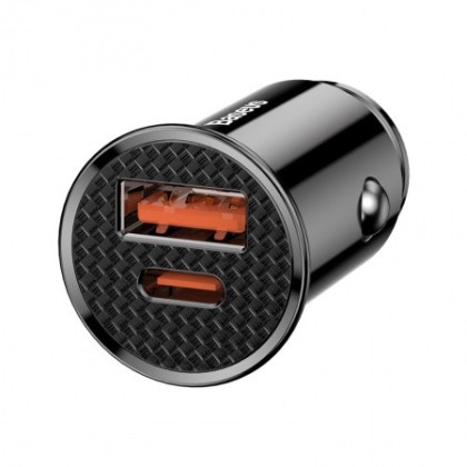 Автомобильное заряд. устр. Baseus 1USB/1C 3A 30W (CCYS-01) черное