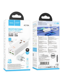 Сетевое зар. устр. Hoco AC10A 2USB/2C 65W белое