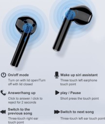 Беспроводные наушники TWS Awei T21 IPX4/BT5.0/30mAh/4ч черные