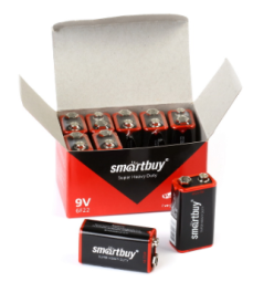 Батарейка солевая крона Smartbuy 6F22/1S (10/400)  (SBBZ-9V01S)