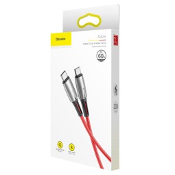 Кабель-зарядка Type-C на Type-C Baseus Water Drop-Shaped Lamp 60W 2м (CATSD-J09) красный