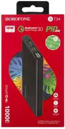Powerbank Borofone BT34 10000mAh 2USB 18W черный