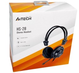 Стереонаушники полноразмерные A4Tech HS-28 с микрофоном 1.2м черные