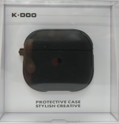 Кожаный чехол для AirPods 3 K-DOO CrashGuard черный