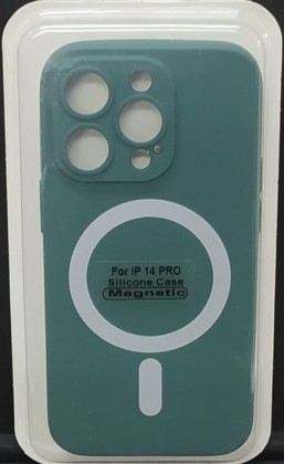 Накладка для i-Phone 14 Pro 6.1" Magsafe силикон темно-зеленая