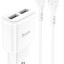 Сетевое зар. устр. Hoco C88A 2USB 2.4A с шнуром Lighting белое