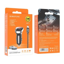 Автомобильное заряд. устр. Borofone Z15 с шнуром Micro 2USB 2.4A черное