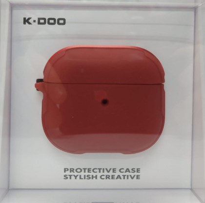 Кожаный чехол для AirPods 3 K-DOO CrashGuard красный
