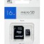 micro SDHC карта памяти Smartbuy 16GB Сlass 10 UHS-I (с адаптером SD)