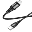 Usb Кабель-зарядка Lightning Hoco X50 Excellent 2.4A 1м в тканевой оплётке чёрный