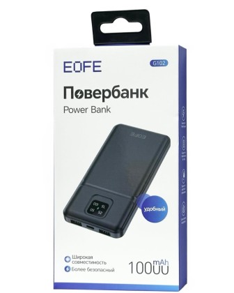 Powerbank EOFE G102 10000mAh 2A 2USB/Type-C с дисплеем чёрный