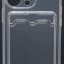 Чехол-накладка силикон с карманом под карту i-Phone 12 Pro 6.1" прозрачная