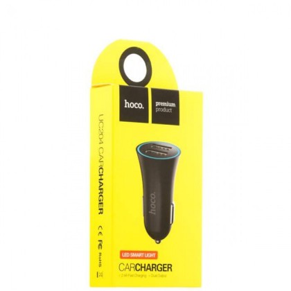 Автомобильное заряд. устр. Hoco 2USB 2.4A UC204 черное