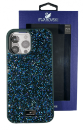 Накладка для i-Phone 13 Pro Max 6.7" Swarovski зеленый