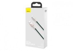 Usb Кабель-зарядка Lightning Baseus Cafule Metal 2.4A 1м (CALJK-A06) зеленый