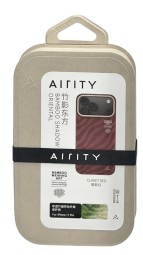 Накладка для i-Phone 17 Pro Airity Aramid Fiber Bamboo Shadow Claret Magsafe красный