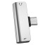 Переходник Hoco LS26 Type-C (папа) на AUX 3.5мм (мама)/USB-C (мама) серый