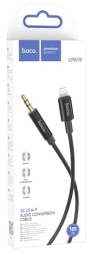 Кабель-переходник Hoco UPA19 Lighting (папа) на AUX 3.5мм (папа) 1м черный