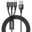 Usb Кабель-зарядка Micro+Dual Lightning Baseus Rapid 3A 1.2м (CAMLL-SU01) черный