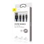 Usb Кабель-зарядка Micro+Dual Lightning Baseus Rapid 3A 1.2м (CAMLL-SU01) черный