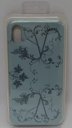 Накладка для i-Phone XS Max Silicone icase с рисунками, бирюзовый