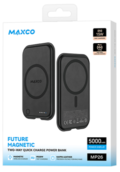 Powerbank с беспроводной зарядкой MagSafe Maxco MP26 5000mAh 15W черный