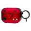 Силиконовый чехол для AirPods Pro 2 c карабином (gameboy) красный